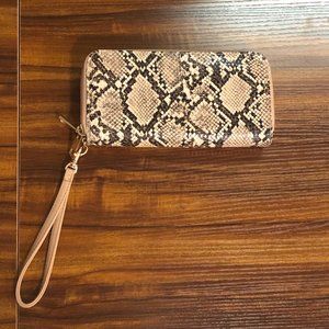 Snakeskin Wristlet Double Sided Wallet
